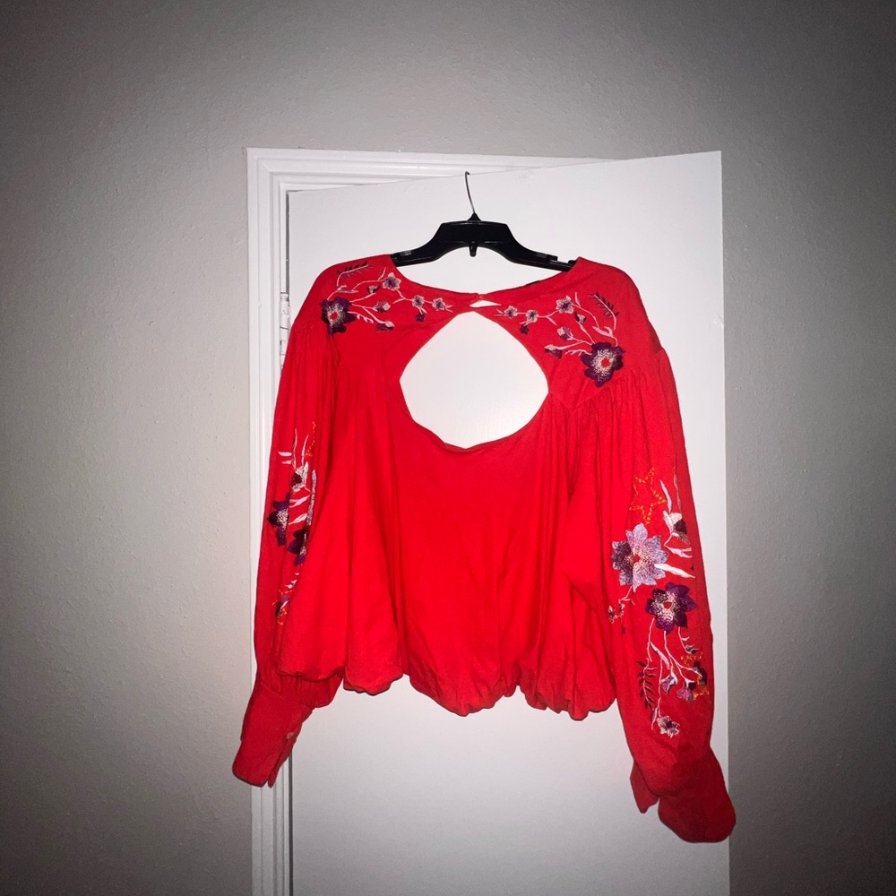 Red festive crop top